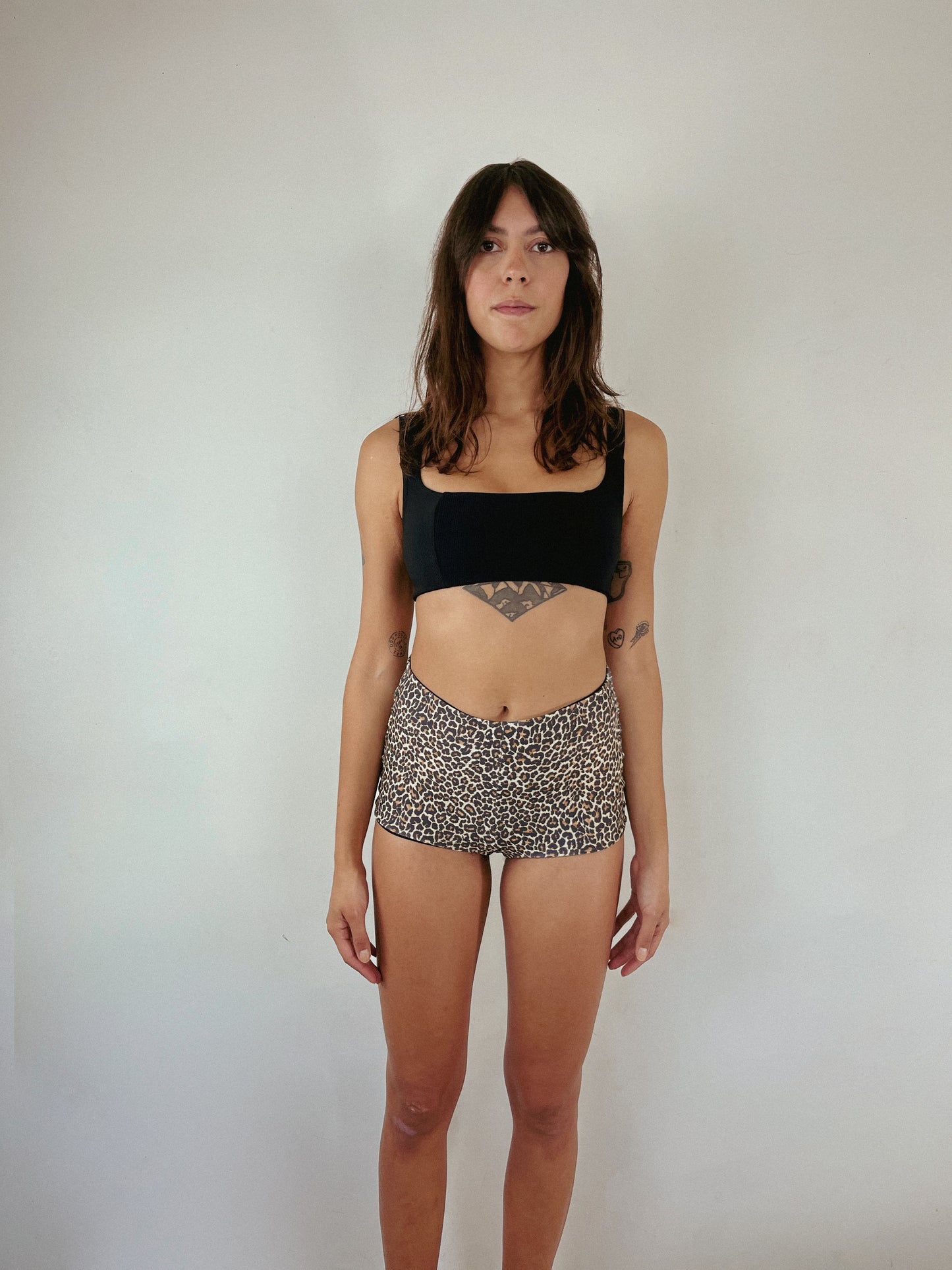 cute high waisted 50s style swimwear shorts in leopard
