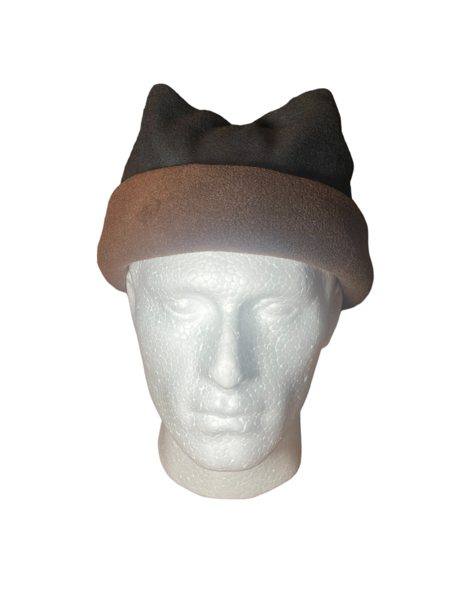 Crown Top Beanie - Black / Brown