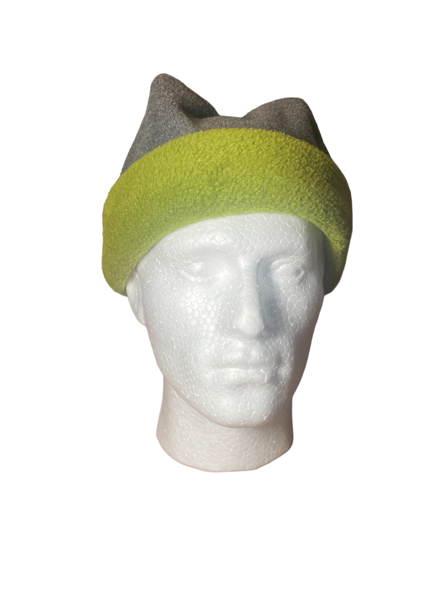 Crown Top Beanie - Grey / Green