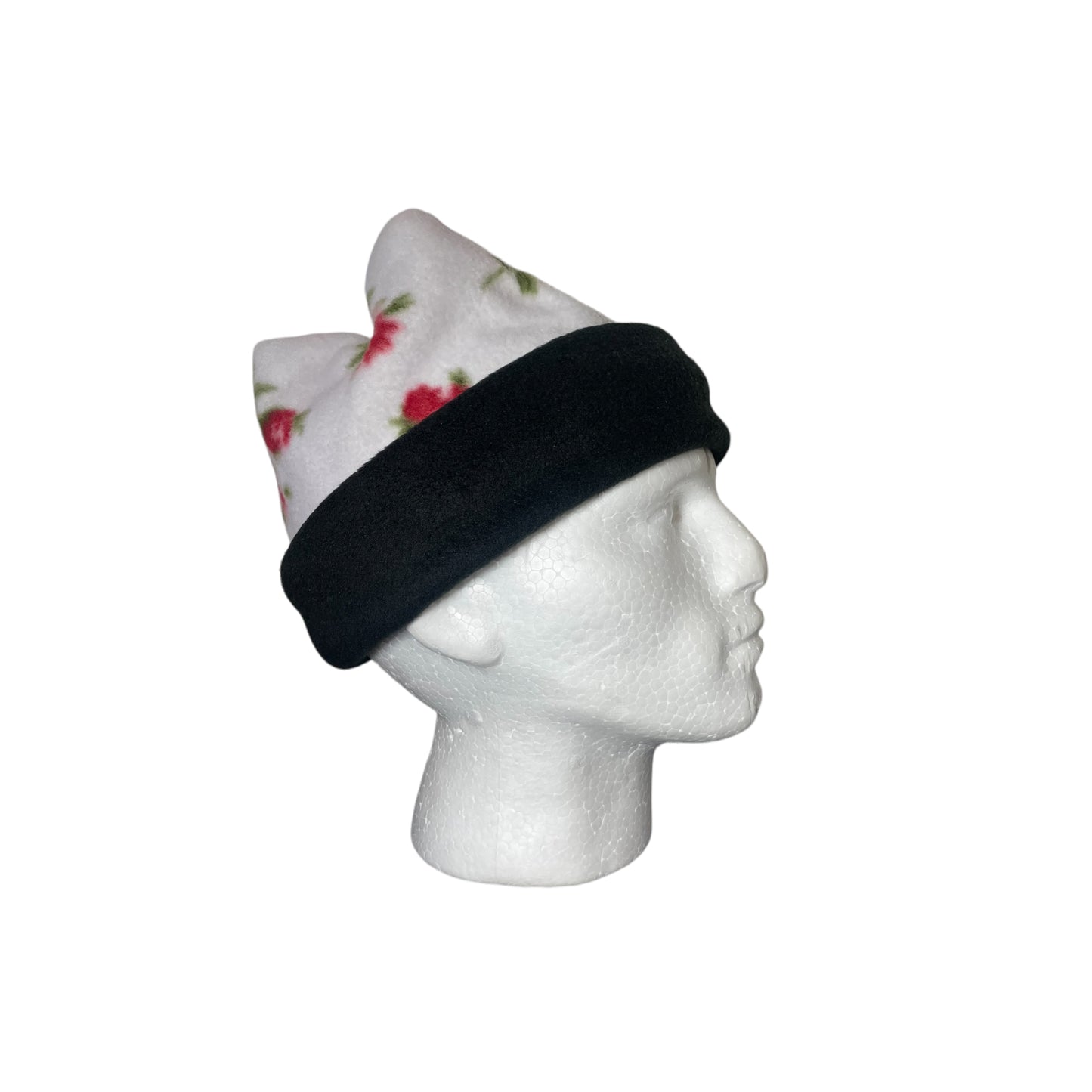 Crown Top Beanie -Floral/Black