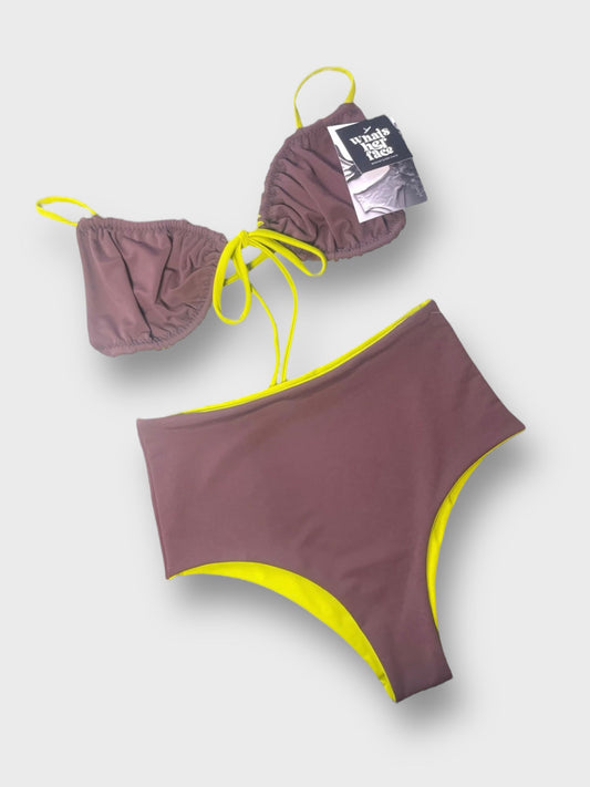 Medium Highroad Bottoms - Warm Mocha/Chartreuse