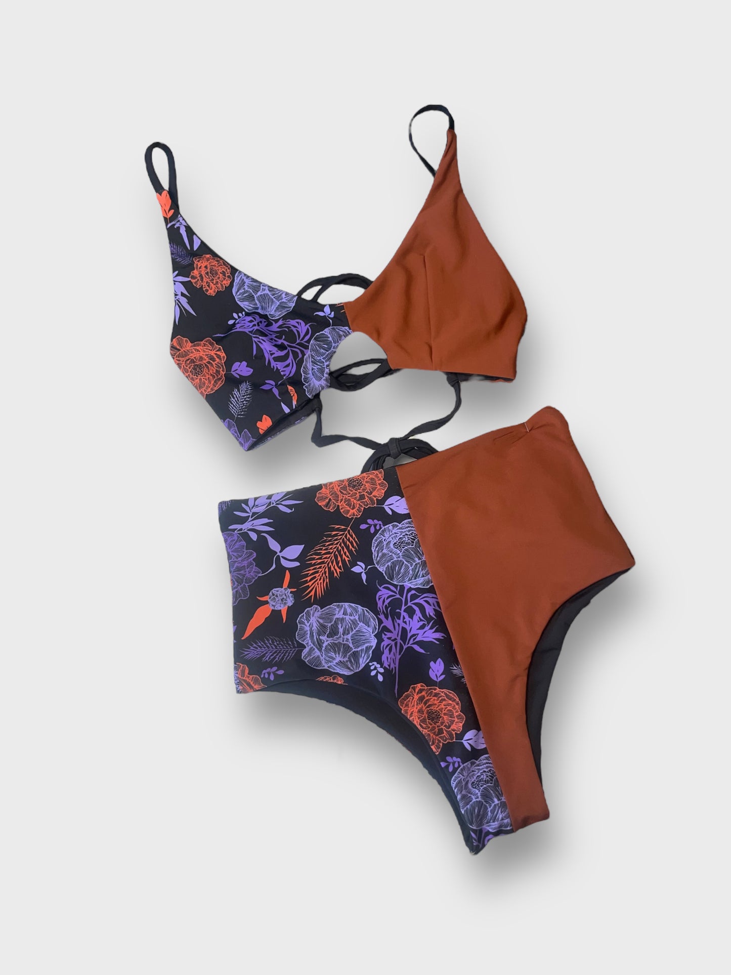 Small Highroad Bottoms - Floral Pop/Caramel - Black Reverse