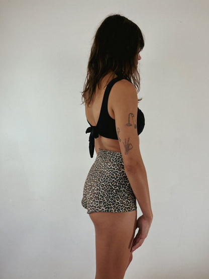 cute high waisted 50s style swimwear shorts in leopard