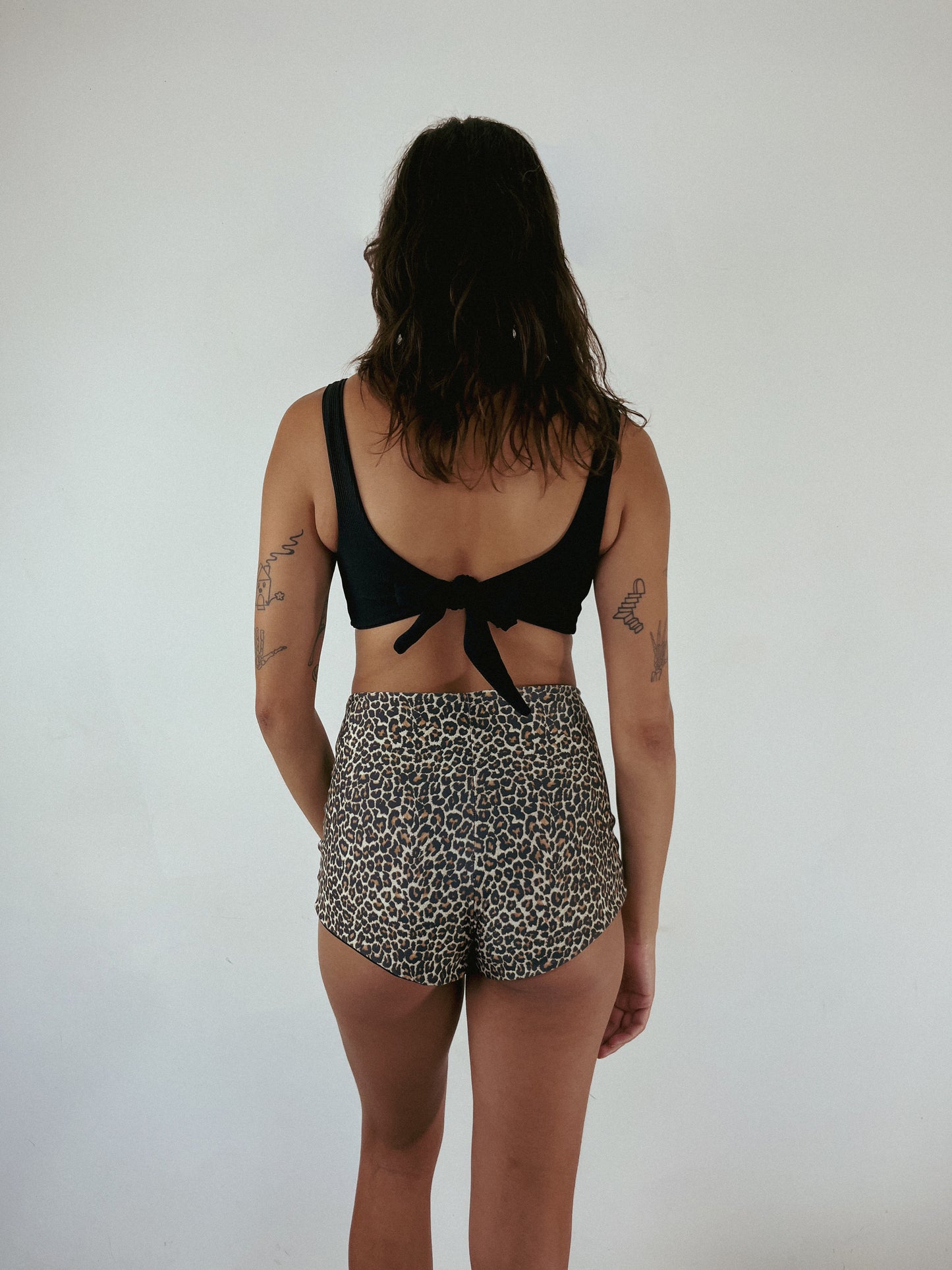 cute high waisted 50s style swimwear shorts in leopard