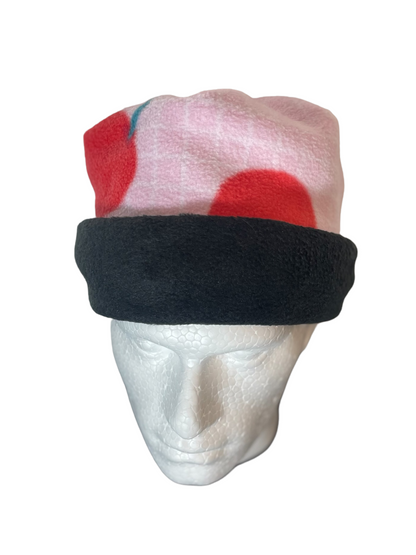 Rounded Top Beanie - PinkCherry/Black