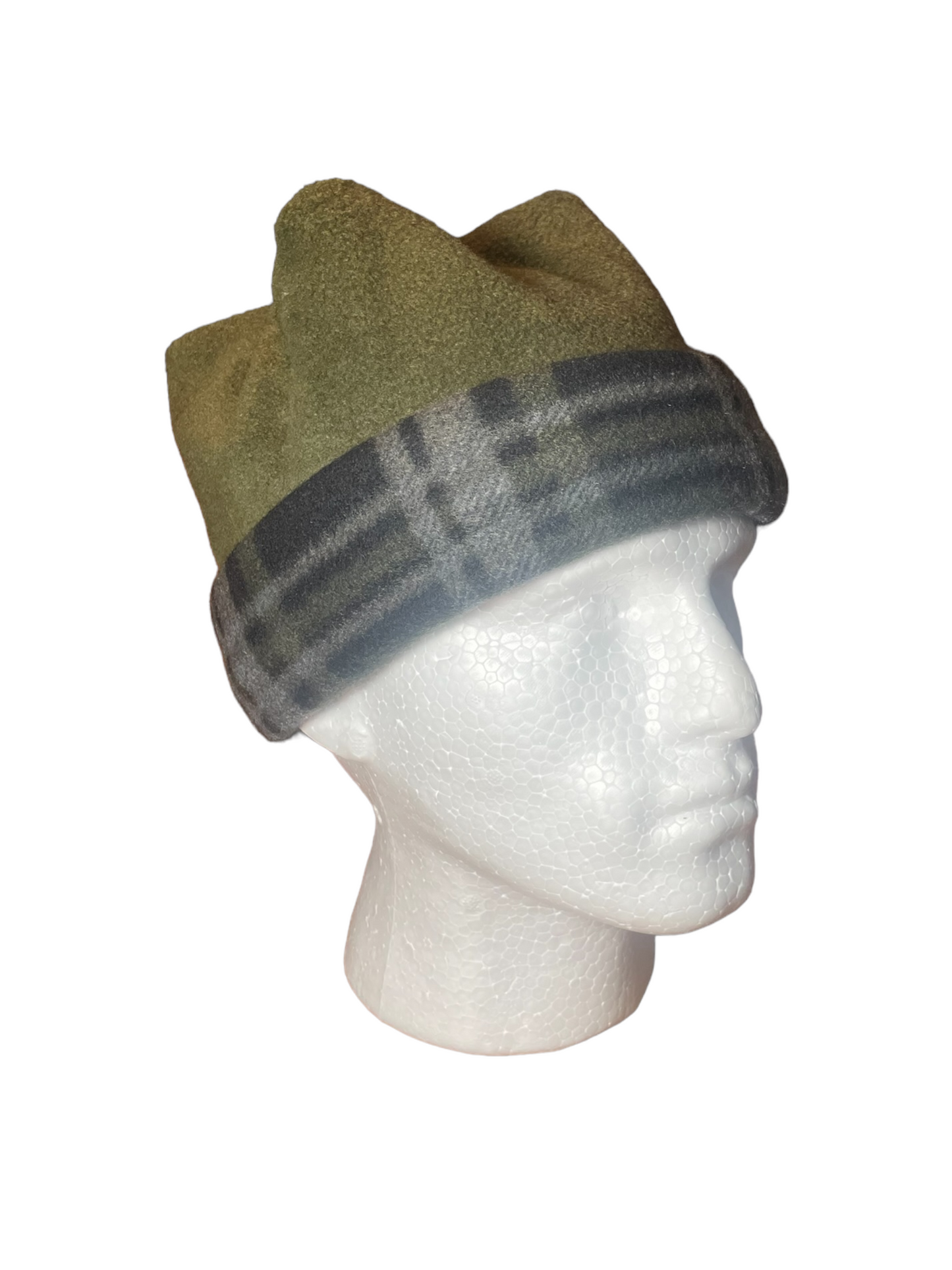 Crown Top Beanie - Tartan / Green