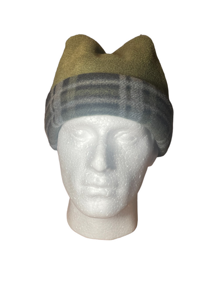 Crown Top Beanie - Tartan / Green