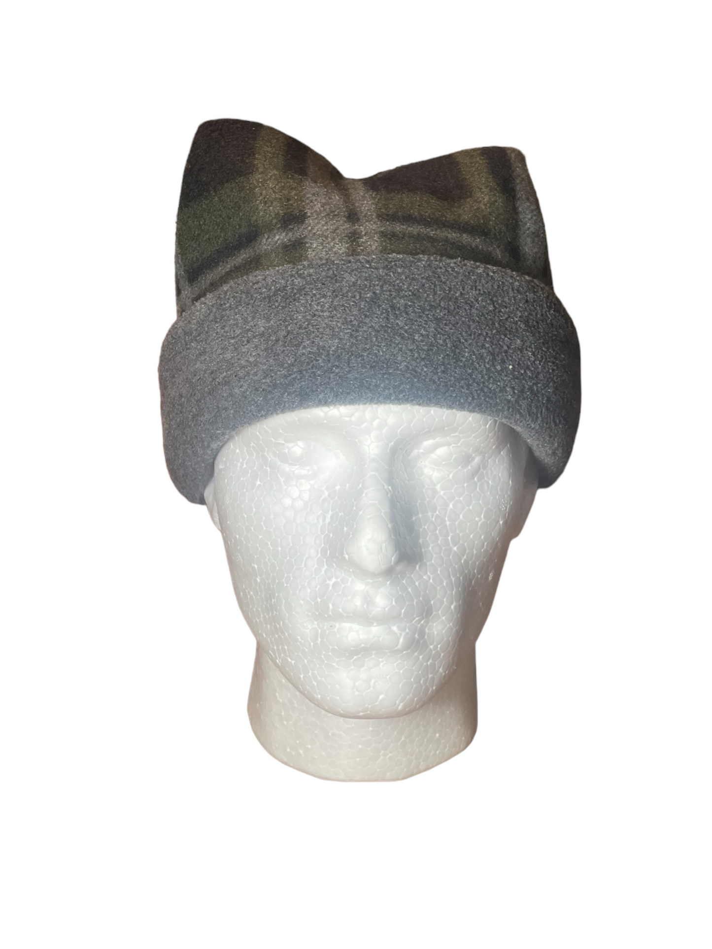 Crown Top Beanie - Tartan / Grey