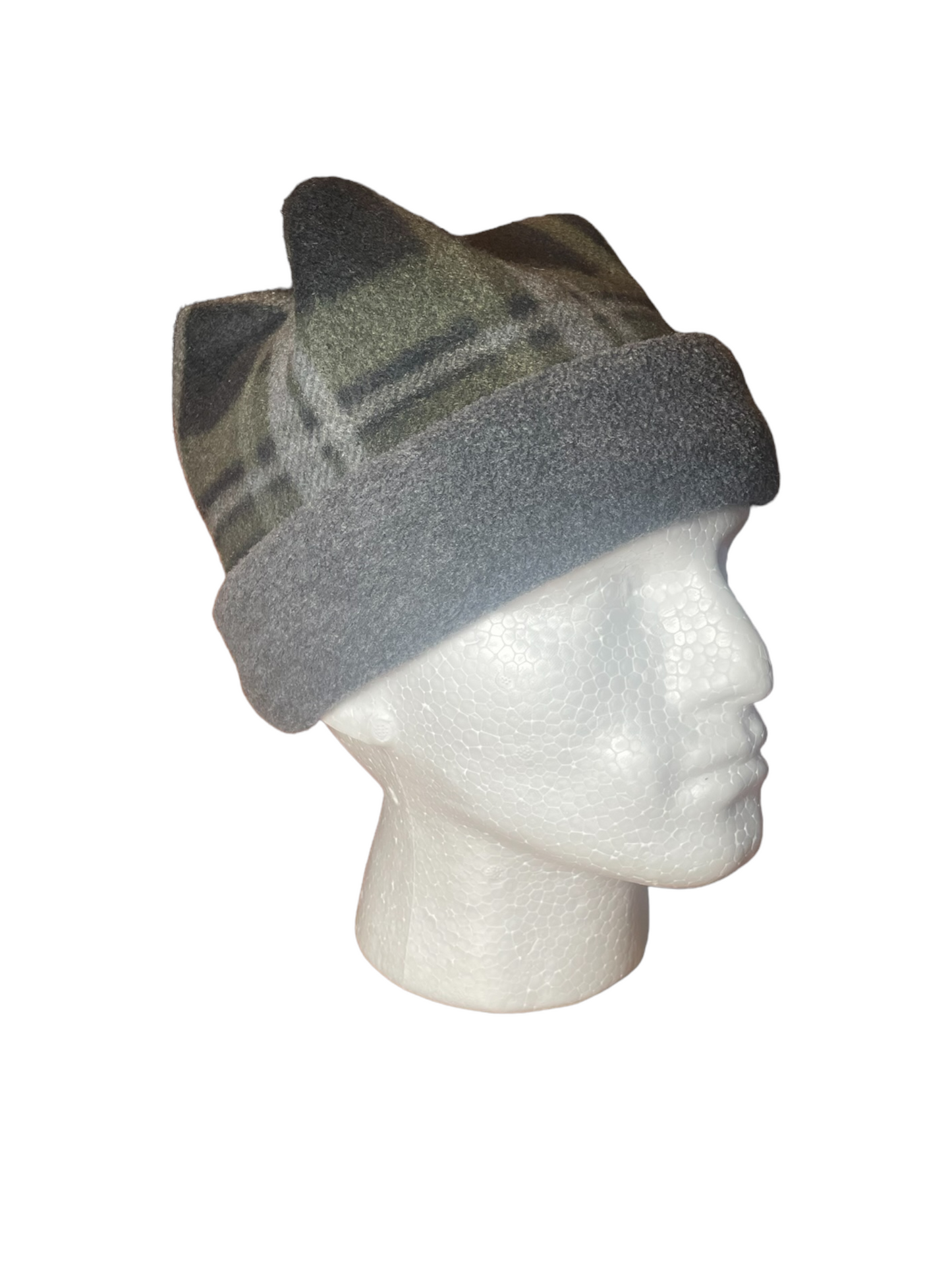 Crown Top Beanie - Tartan / Grey