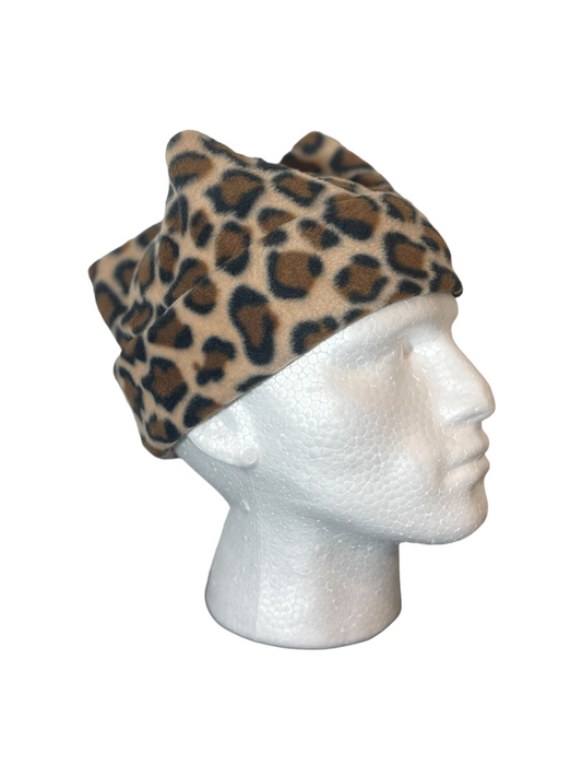 Crown Top Beanie - Leopard