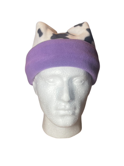 Crown Top Beanie - Cow / Purple
