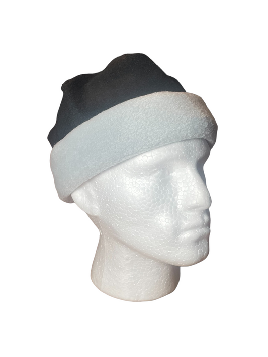 Rounded Top Beanie - Black / Light Grey